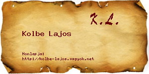 Kolbe Lajos névjegykártya