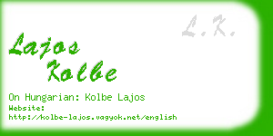 lajos kolbe business card